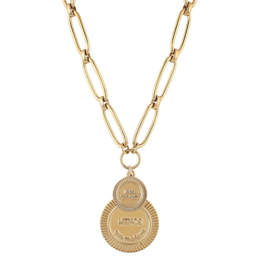 DON'T EVER STOP Double Medal Necklace