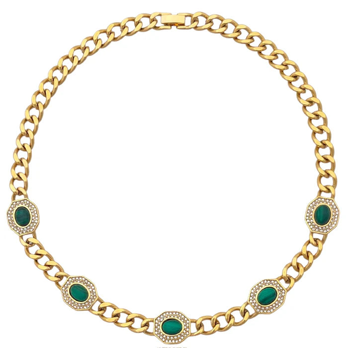 'ESTELA' NECKLACE -MALACHITE-