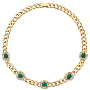 'ESTELA' NECKLACE -MALACHITE-