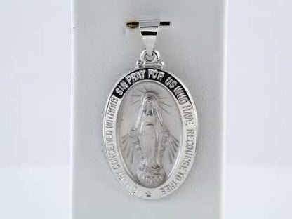 14K Gold 15x11.5 mm Oval Hollow Miraculous Medal