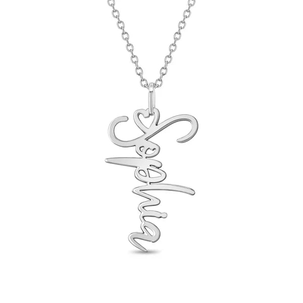 Custom Heart Ring Name Necklace