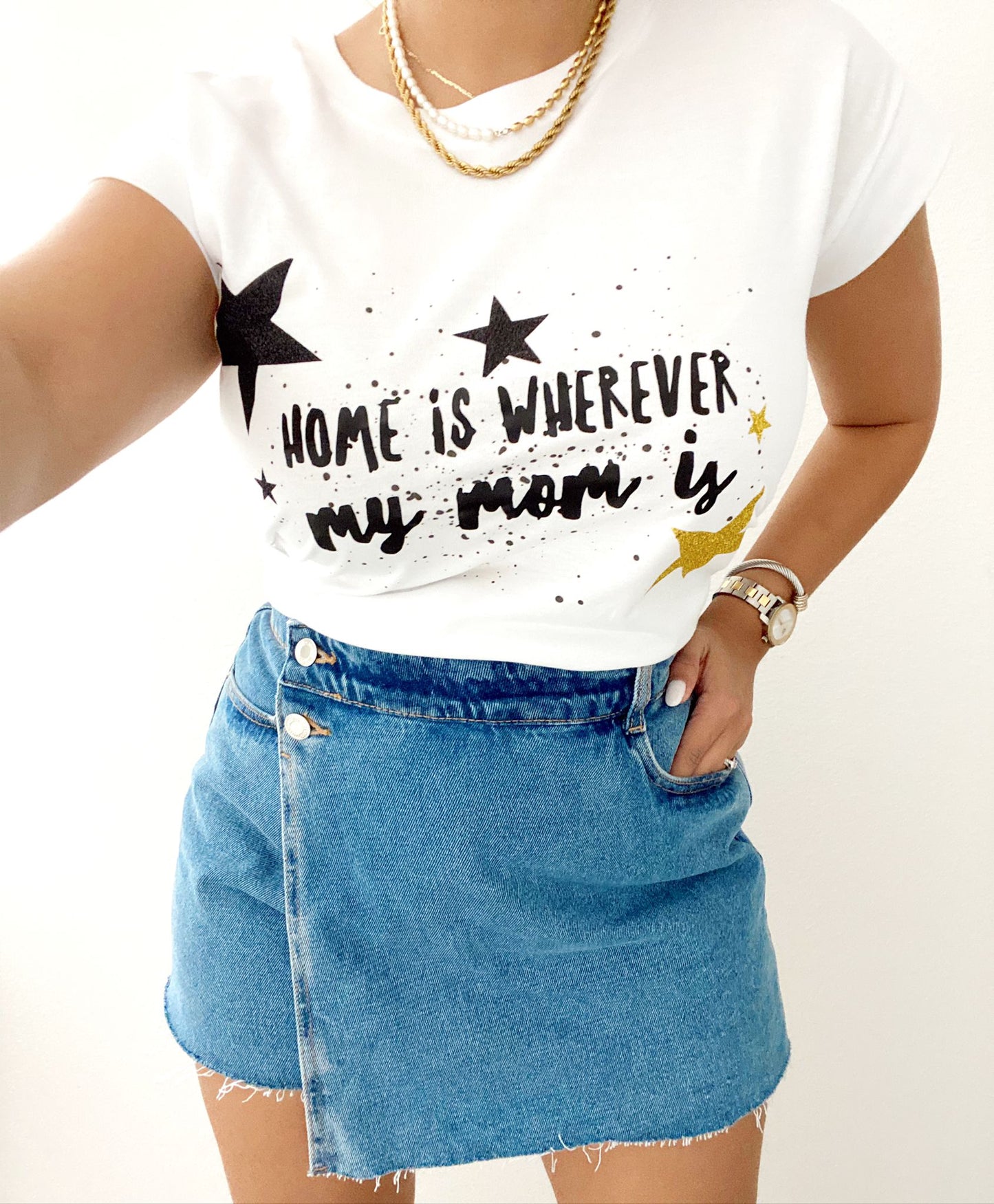 Mom White T-Shirt Short