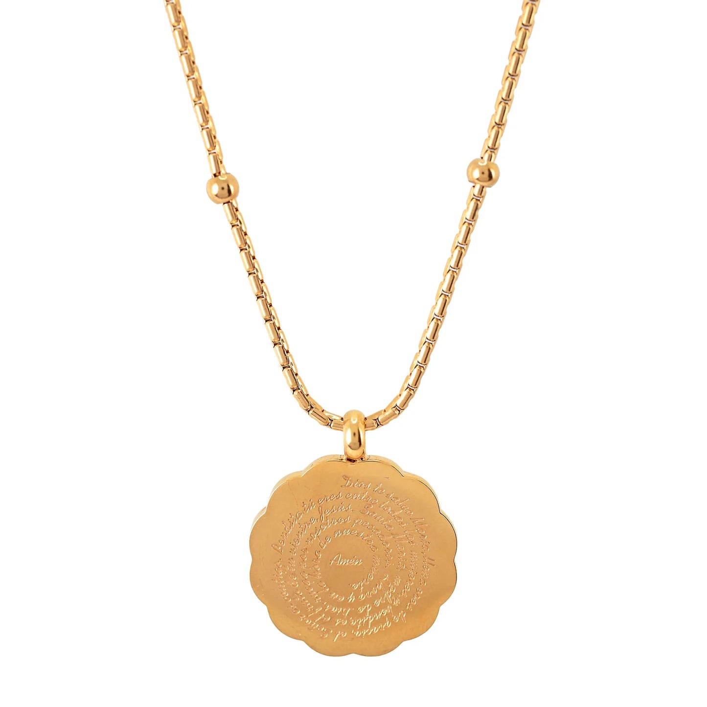 'AVE MARIA' Mother Pearl Heart Necklace