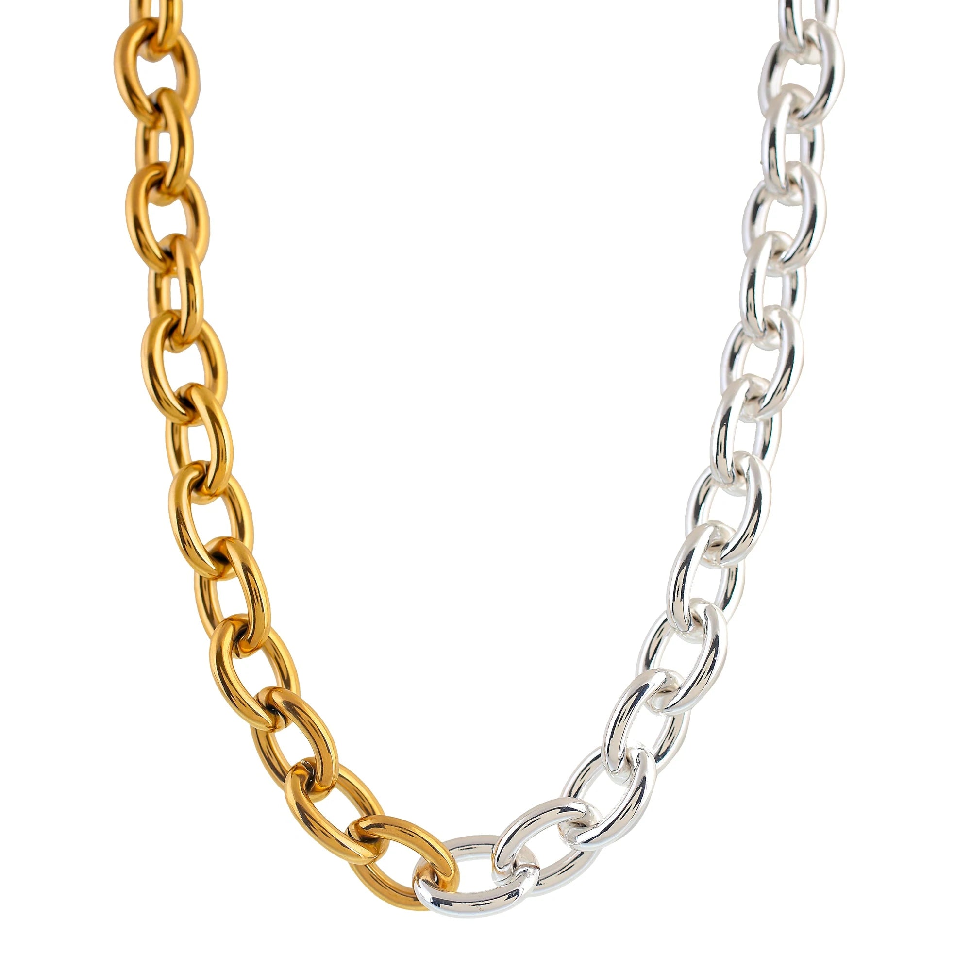 'CONNECTION' Two-Tone Chunky Necklace