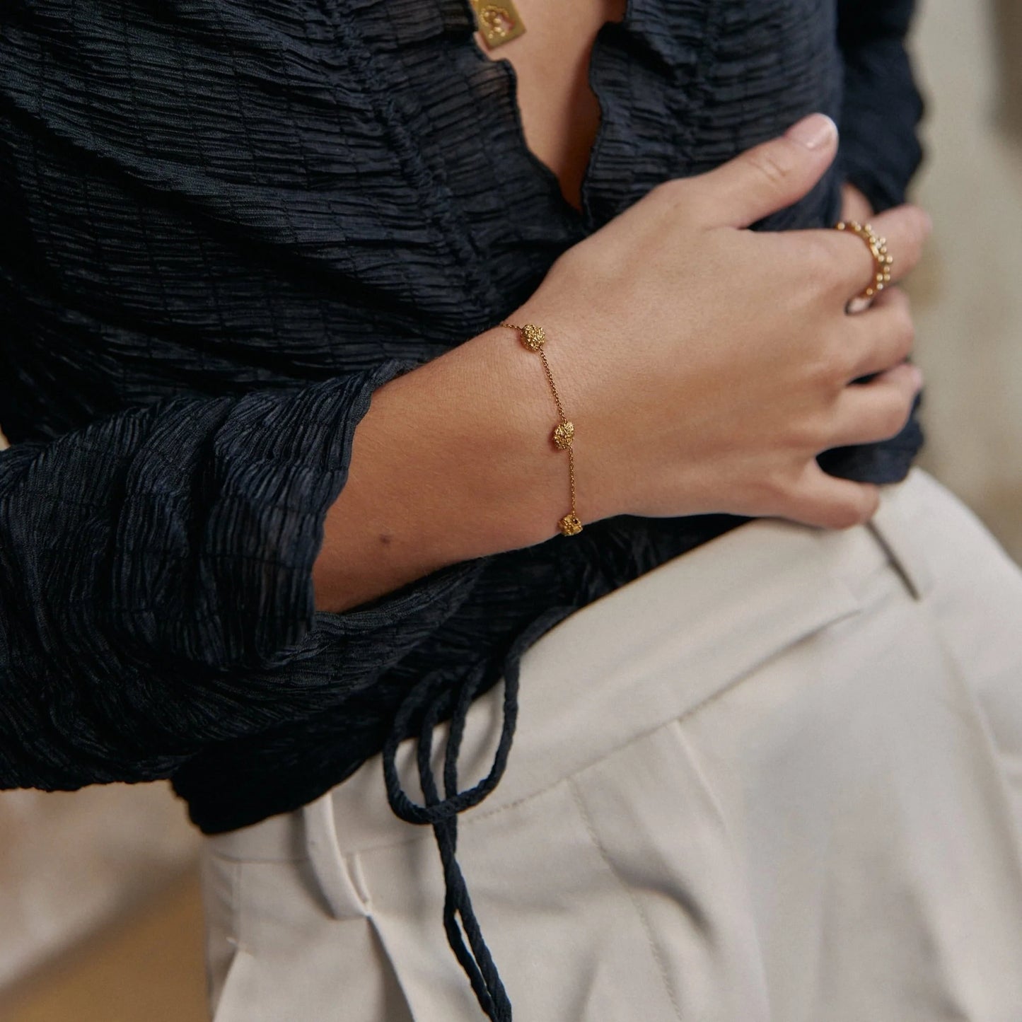 'GAIA' Mini Gold Nugget Bracelet