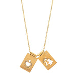 Load image into Gallery viewer, &#39;SCAPULAR&#39; • Virgin &amp; Sacred Heart -Gold-
