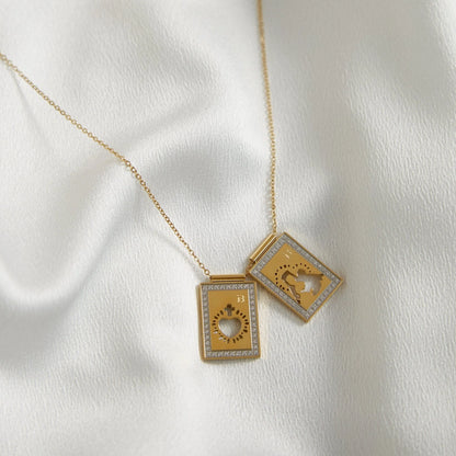 'SCAPULAR' • Virgin & Sacred Heart -Zirconias-