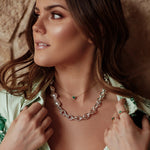 Load image into Gallery viewer, &#39;SERENA&#39; Chain &amp; Pearls Necklace
