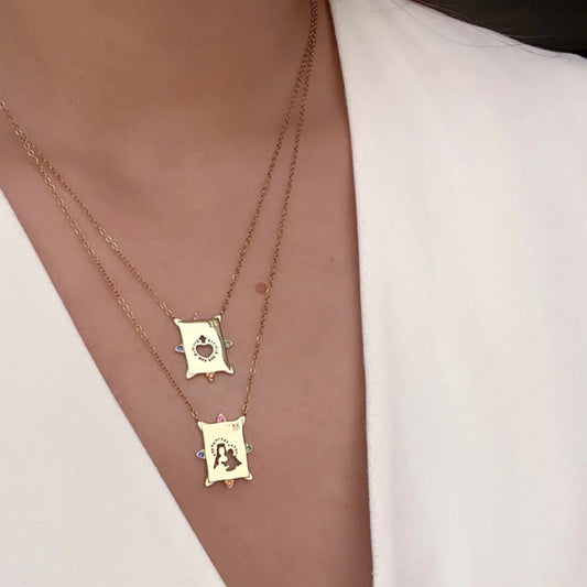 'TWO' Layer Scapular • Virgin & Sacred Heart